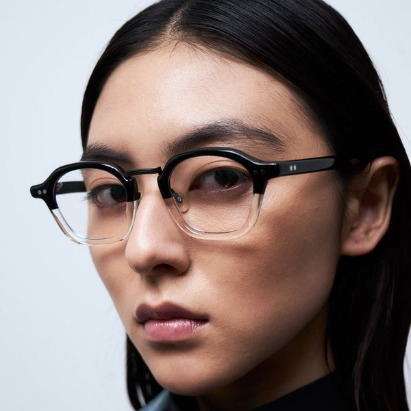 Iris Optical / Black Crystal Acetate & Blue - Light Lens - Shade Files